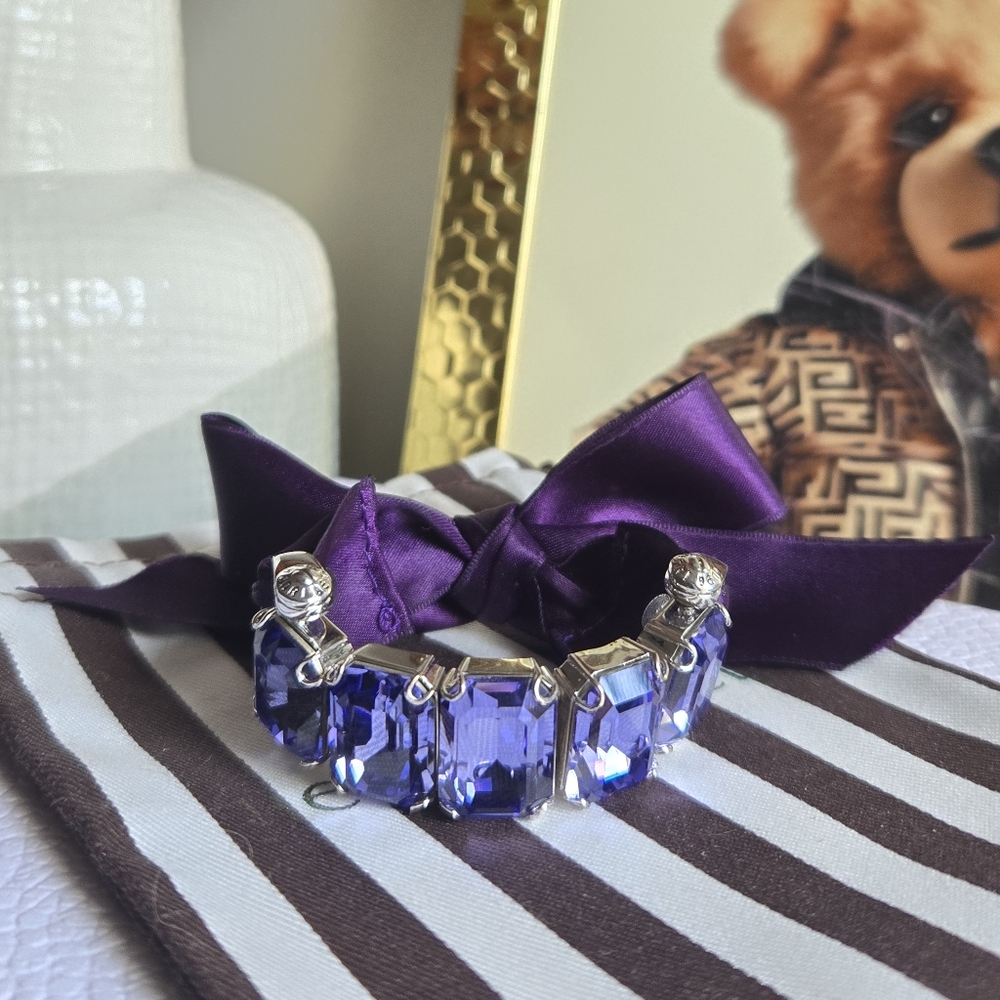 Henri Bendel Grommet Purple Pussycat Elastic Bracelet EUC